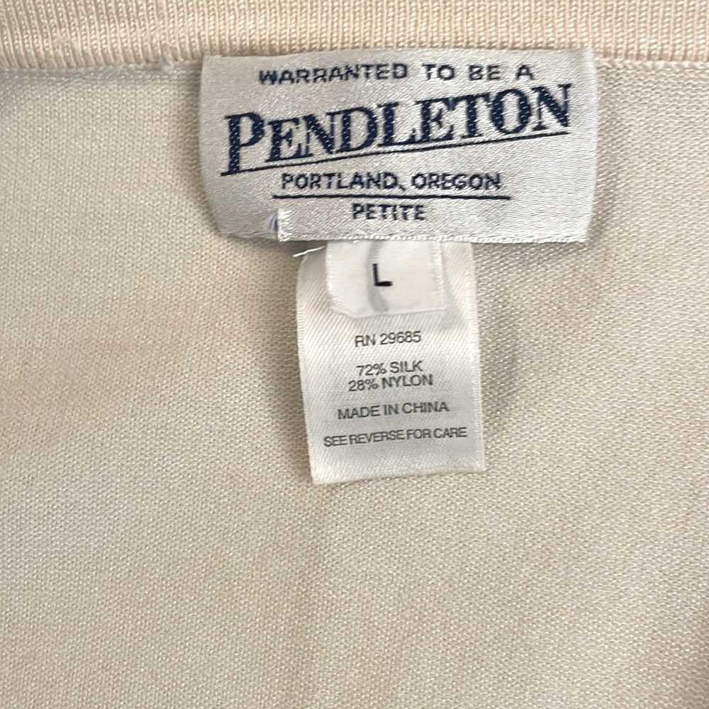 ❤️ Women’s Vintage 80’s Y2K EUC Ivory Cardigan with Floral Embroidery Sz L - Picture 5 of 10